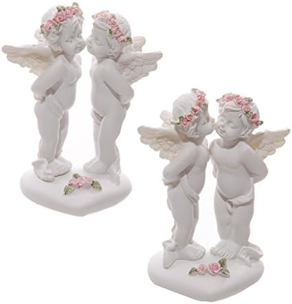 Decorative Rose Cherubs Kissing Figurine