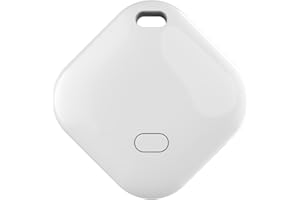 BuLuHAHA Key Finder, Bluetooth Tracker Works with Apple Find My (iOS Only), Luggage Tracker for Suitcases, Replaceable Battery, Waterproof, Airtag for Keys, Bags, Luggage & Pets. (White, 1 Pack)