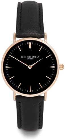 Elie Beaumont Women's Quartz Small Watch with Black Dial Analogue Display -Oxford small -Black Nappa Leather EB805LBlackBlack