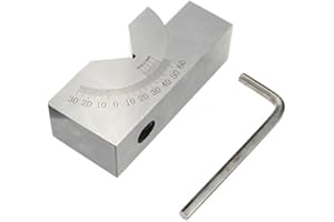 Tbkoly 75x25x32mm Precision Adjustable Angle V Block Milling 0 Degree to 60 Degree, Silver