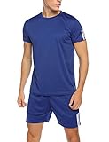 camisa blanca y pantalon negro hombre Camisetas: cuello redondo, camiseta manga corta. Pantalón corto: cintura delicada diseño elástico. Todo el diseño hace que este traje deportivo de secado rápido sea simple, hermoso y cómodo.