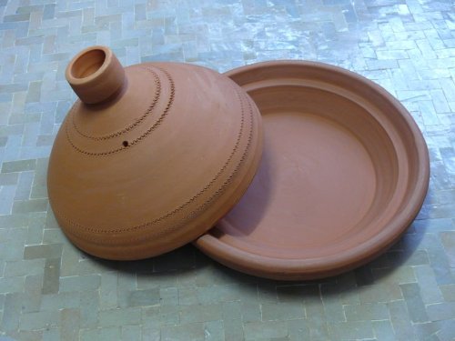 Marokkanische Tajine zum Kochen unglasiert Ø 35 cm f. 4-5 Personen - 2
