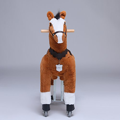 UFREE HORSE 36“ Medium fahrendes Schaukelpferd, Kuscheltier, Pony auf Rollen, Geburtstagsgeschenk für Kinder 3-9 - 5