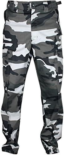Mens Cargo Combat Army Military Camouflage Camo Work Trousers 29" Leg &amp; 32" Leg (36W X 32L, Urban)