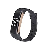 Fitness Tracker, Smart Armband Slim Activity Tracker Mit Pulsmesser Wasserdicht Fitness Armband Touchscreen Fitness Uhr Bluetooth Schrittzähler Schlaf Monitor Für Kinder Frauen Und Männer Kompatibel Mit Android & IOS(Gold)