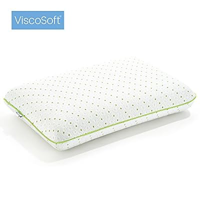 Viscosoft Bamboo Memo™ - Oreiller Premium Moelleux/souple, Housse en Fibre de Bambou Hypoallergénique, Mousse à Mémoire de Forme