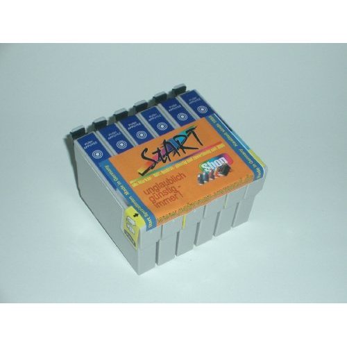 Start - 16 Ersatz Patronen kompatibel zu Epson T0541, T0542, T0543, T0544, T0547, T0548, T0549, T0540 - Stylus Photo R800 R1800 R 800 1800