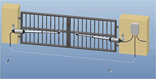 BBT@ Automatischer Torantrieb für doppelflüglige Schwingtore / Inklusive: 2x Toröffner 1x Kontrollkasten 2x Fernbedienung 2x Entriegelungsschlüssel 3x Torstopper / Privat + Geberblich / Robust + Langlebig / Einfache Installation - 3