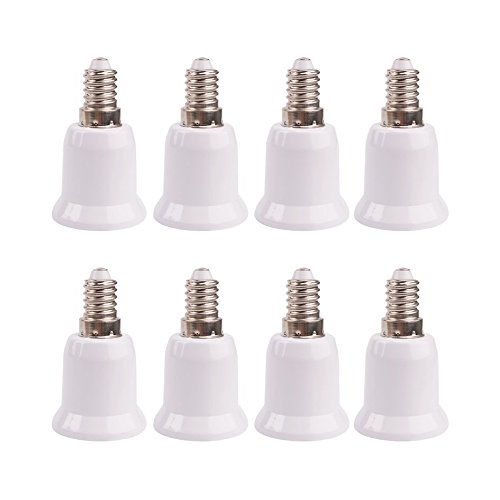 Newkeen 8 PCS Adattatore lampadina E14 E27 - Attacchi porta lampada da E14 a E27 convertitore per lampadine alogene LED a risparmio energetico riduzione