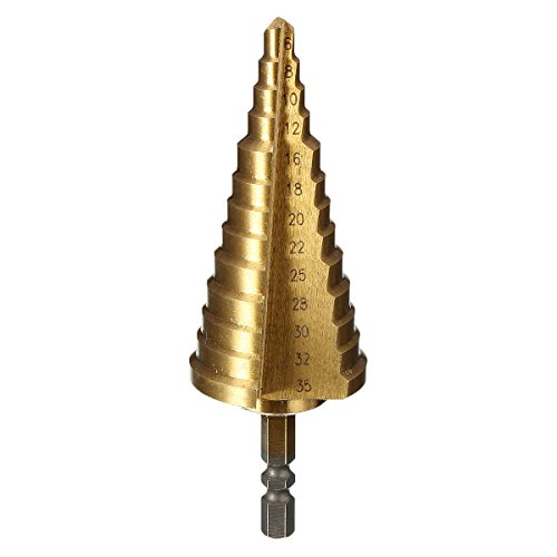MOHOO 6-35mm Stufenbohrer titannitriert Schritt Kegelbohrer 13 Schritte Hex Schaft HSS Tool Kit Konusbohrer - 5