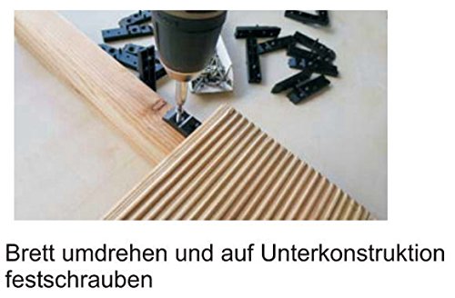 Unsichtbare Befestigung für Terrassendielen auf Holz-Unterkonstruktion mit 4 mm Abstandhalter inklusive V2A Schrauben, unsichtbare Terrassenbefestigung - 6