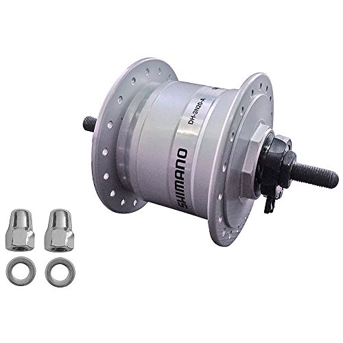 SHIMANO Fahrrad Nabendynamo DH-3N20-A 100mm, 36 Loch, silber, für Felgenbremsen