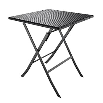Songmics Klapptisch Gartentisch In Rattanoptik Fr Garten Balkon Terrasse Flohmarkt 61 X 75 X 61 Cm Schwarz Gpt03bk