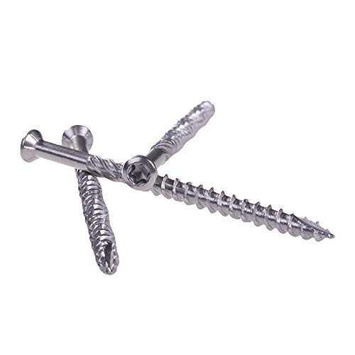 500 Stück Terrassenschrauben 5x60 (TX25 T-Drill Edelstahl Cut-Spitze Terassenbauschrauben)