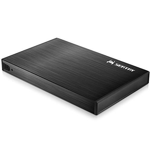 [Optimiert für SSD] SEATAY 2.5 zoll Festplattengehäuse Die serie 6000 - Aluminium - legierung für SATA I/II/III 9.5mm 7mm 2.5" HDD SSD USB3.0 Installation für PC / Mac / Notebook UASP mode TRIM mode Schwarz