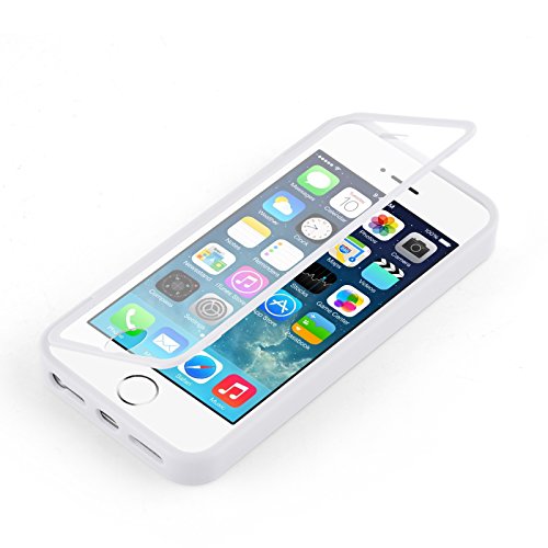 JAMMYLIZARD Carcasa iPhone SE iPhone 5 5s Carcasa con Solapa Transparente nbsp Carcasa antichoques de Silicona con Solapa giratoria Funda Integral para iPhone SE iPhone 5 5S Color Blanco reviews JAMMYLIZARD Carcasa iPhone SE iPhone 5 5s Carcasa con Solapa Transparente nbsp Carcasa antichoques de Silicona con Solapa giratoria Funda Integral para iPhone SE iPhone 5 5S Color Blanco