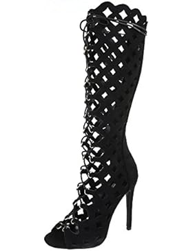 High Heel Sandaletten Damenschuhe Plateau Pfennig-/Stilettoabsatz Sommer Stiefel Reißverschluss Ital-Design Sandalen...