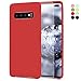 Price comparison product image Feyten Galaxy S10 Plus Case [with HD Screen Protector], Liquid Silicone Gel Rubber Soft Touch Cover Full Protective Case for Samsung Galaxy S10 Plus (Red)