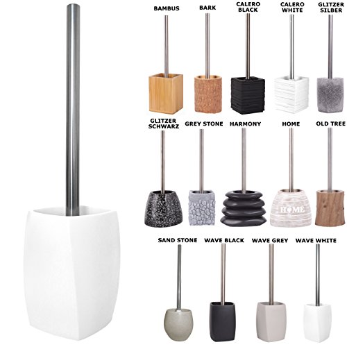 WC Bürste, viele schöne WC-Bürsten zur Auswahl, hochwertige Qualität, elegantes Design (Wave White)