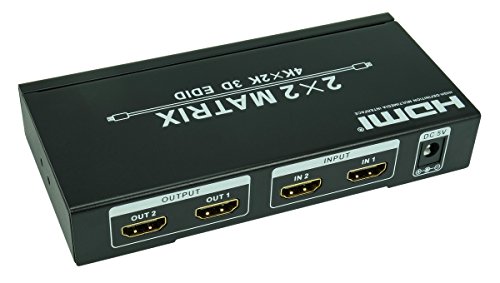 SunshineTronic 4K UHD HDMI Splitter Verteiler 2×2 Matrix Umschalter EDID 3D 2IN 2OUT HDMI 1.4a mit Fernbedienung - 2