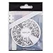 Premium Quality Wheel of 1200 Nail Art Decorations With Silver Gems / Rhinestones / Crystals In Different Shapes By VAGA