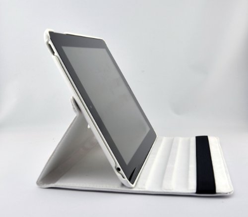 inShang Hülle für Apple iPad 2 iPad 3 iPad 4, Edles PU Leder Tasche Hülle Skins Etui Schutzhülle Ständer Smart Case Cover für Tablet iPad, Super Automatische Einschlaf-/Aufwach funktion, 360 Grad rotierende Schutzhülle mit Standfunktion + inShang Logo hochwertigen Stylus Eingabestift Stift - 2