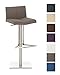 Produktbild CLP Design Edelstahl-Barhocker BRISBANE, höhenverstellbar 55 - 78 cm, gepolstert, Stoffbezug grau