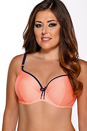Ava SK-64 Bikini Oberteil Dame Bademode Seitenstäbchen Musterlos Regulierbar Neon Setteil EU - 2