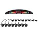 Produktbild HaWoTEC Einparkhilfe Parkpilot Universal für Stoßstange hinten 8 Sensoren PDC zum nachrüsten und einbauen hinten und vorne für Garage schwarz lackiert Warnton Farb Display