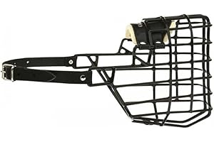 Gappay Muselière En Fer caoutchouté noir Type Tchèque Pour Berger Allemand femelle