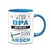 Produktbild Tassenbrennerei Tasse mit Spruch Wenn Opa es Nicht Reparieren kann - Geburtagsgeschenk, Geschenk für Opa, Großeltern - Vatertag (Blau)