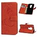 Produktbild NaPuDt Moto G7 Play Hülle Case Handyhülle Großer Schmetterling Lederhülle Schutzhülle PU Leder Wallet Magnet Flipcase Bookstyle Tasche Ständer Kartensteckplätzen Handytasche Orange