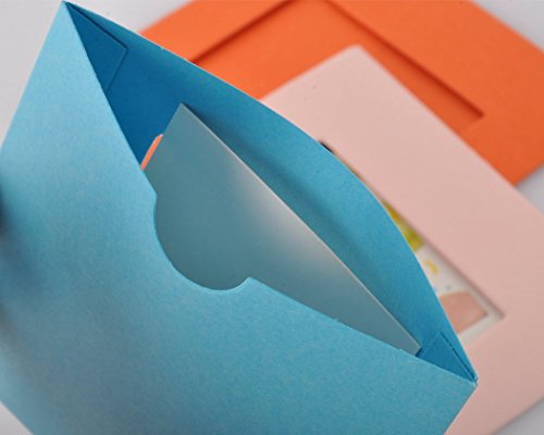 FGF-EU 10 Stück Papier Bilderrahmen DIY Wanddekoration Aufhängen Film Rahmen mit Wäscheklammern und stickers-multicolor