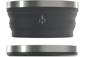 HYDAWAY Collapsible Bowl - 1 Quart (950ml) I Large Collapsible Bowls for Camping, RV, Hiking, Backpacking, Travel, Kids & Pets, Portable Dog Water Bowl, Silicone Bowls Collapse to 1-inch, Steel Rim