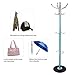 Hapilife 15 Hanging Hook Traditional Floor-Standing Hat and Coat Stand With Marble Base - Multiple Colour (Blue)