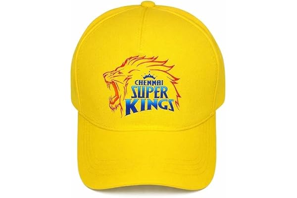 Helly Ethnic Wear CSK Chennai Super Kings Team Cap, Yellow Cricket Fan Cap with CSK Logo