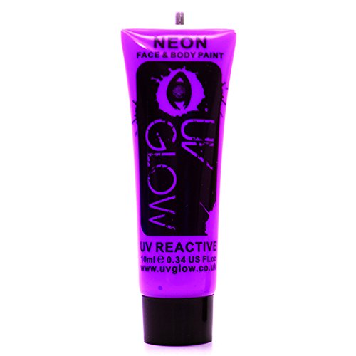 UV Glow Neon Face and Body Paint - 1x 10ml Purple