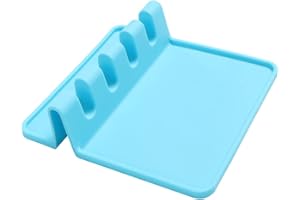 SINNSALLY Poggiamestolo Silicone,Posamestoli,Supporto per Cucchiai da Cucina,Ripiano per Utensili da Cucina,Posa Mestoli con Salvagoccia- Porta Mestoli da Cucina- Poggia Mestolo Cucina-Vassoio da Cucina