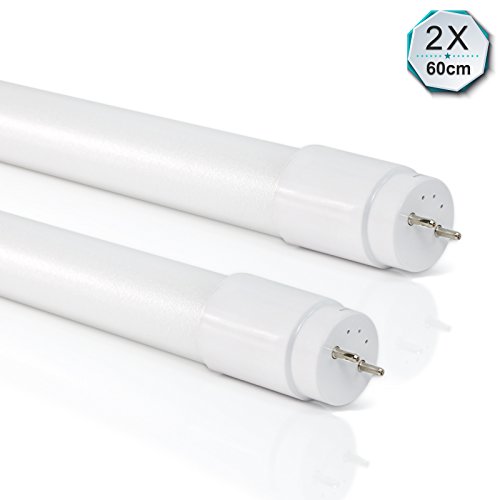 2er Pack OUBO LED Leuchtstofflampe 60CM Leuchtstoffröhre T8 Tube 9 Watt, Warmweiß 3000K, 990LM, Abstrahlwinkel 270°, Nanoröhren, inkl. LED Starter