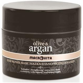 MACROVITAARGAN HAIR REPAIR MASK HYDRATION | STRENGTHENING | RECONSTRUCTION | SHINE OLIVE & ARGAN FOR ALL HAIR TYPES 200 ML.