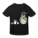 Toddler Kids Little Boys Girls Totoro Cartoon T-Shirt Black Age 3 Toddler