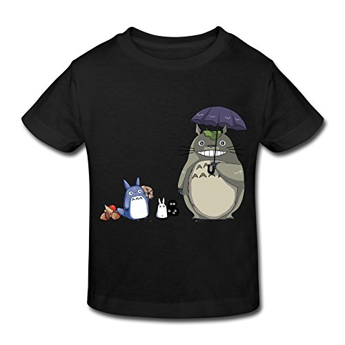 Toddler Kids Little Boys Girls Totoro Cartoon T-Shirt Black Age 3 Toddler
