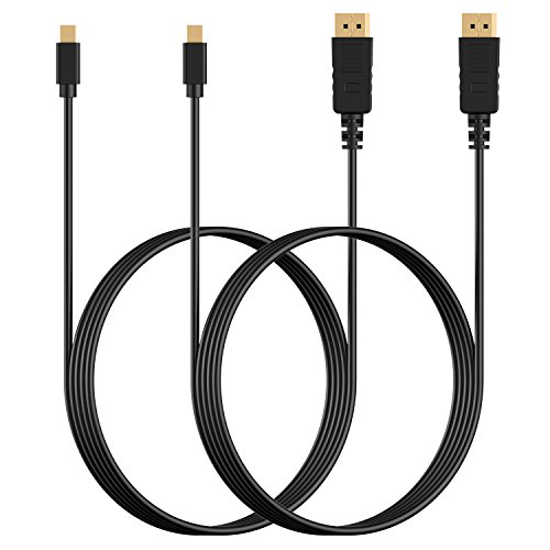 Mini DP auf DP Kabel, Rankie 2-Pack 1.8m Vergoldet MiniDP (Mini DisplayPort) to DP (DisplayPort) Kabel Cable 2K-Auflösung Bereit (Schwarz) – R1105E - 6