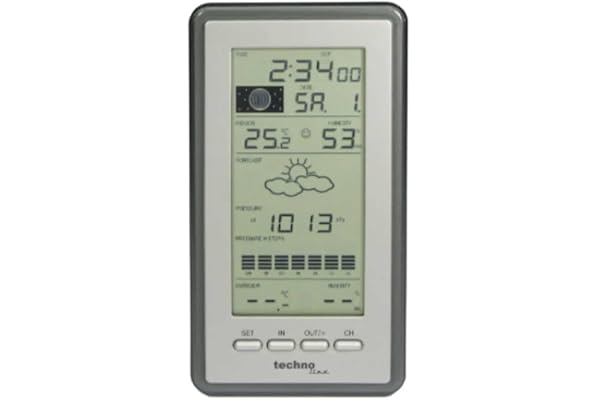 techno line WS 9040-IT Station Météo avec Horloge Argent/Grisaille