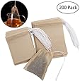OUNONA 200pcs sacchetti di tè usa e getta bustine di tè per tè sfuso (9 * 7 cm e 7 * 5.5 cm)