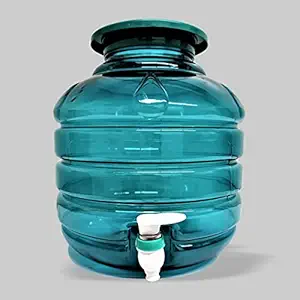 MAYUMI Plastic Water Dispenser Jar Matka with Tap - (Peacock Green, Unbreakable, 10L)