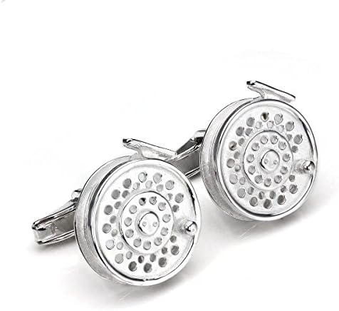 jewelleryboxSterling Silver Fish Reel Swivel Back Cufflinks