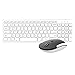 Produktbild Wireless Tastatur und Maus Set, 2,4 GHz Compact Whisper ziemlich ergonomische Tastatur + 1200 DPI Maus mit Nano-USB-Empfänger für Laptop PC Notebook (Farbe : Weiß)