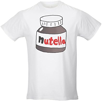 lime smile Big Nutella Jar Chocolate White T-Shirts for Men M