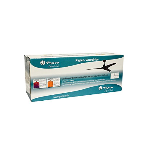 Industrie Deckenventilator Vourdries schwarz inkl. Wandschalter - 6